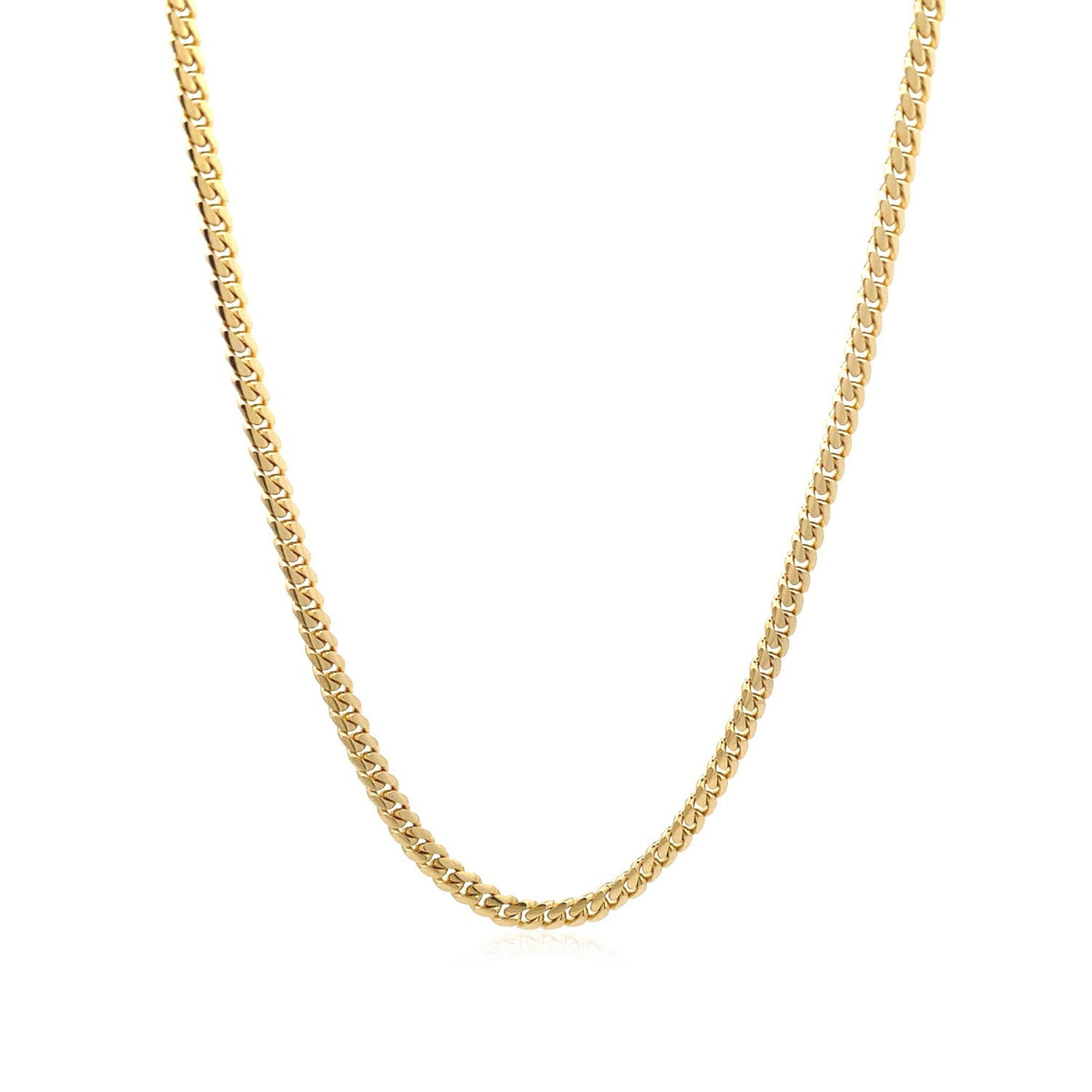 10k Yellow Gold Classic Solid Miami Cuban Chain (3.20 mm), view 2