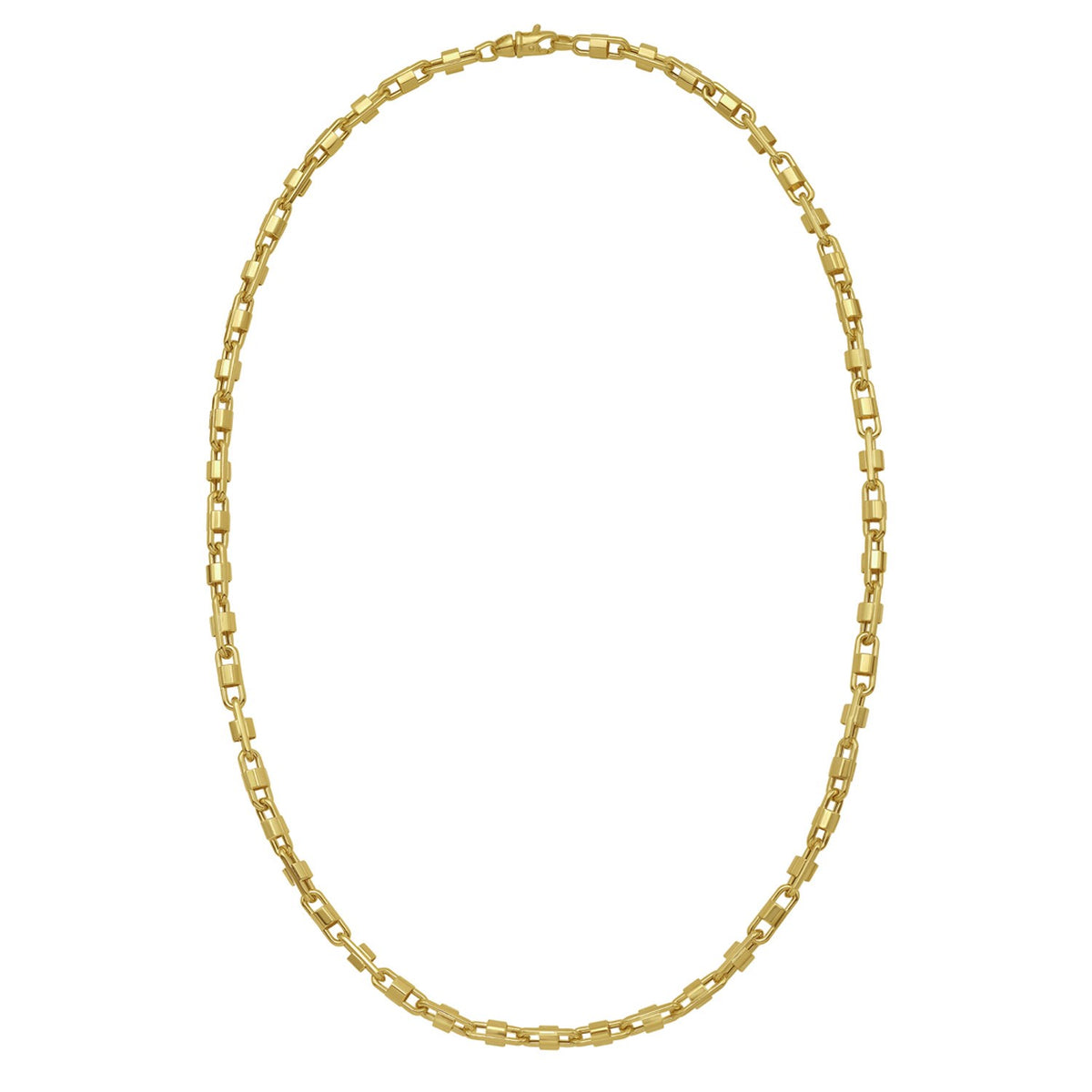 14K Yellow Gold Square Byzantine Chain Necklace (2.00 mm), view 2