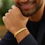 14K Yellow Gold 8 inch Mens Curb Chain Bracelet (8.00 mm), view 4