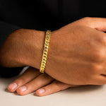 14K Yellow Gold 8 inch Mens Curb Chain Bracelet (8.00 mm), view 6