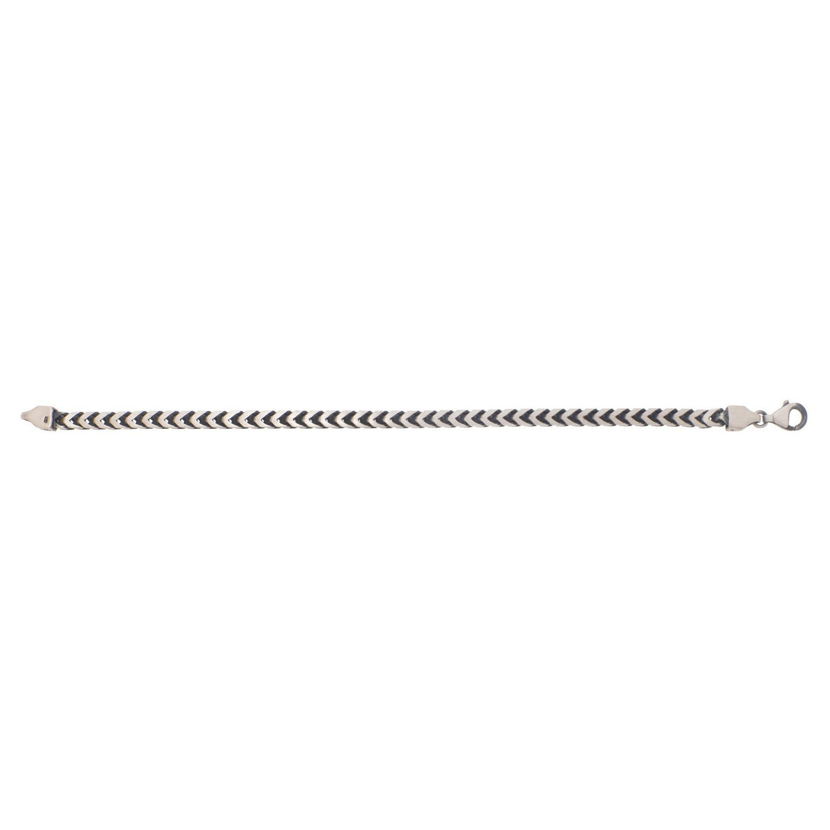Sterling Silver Gunmetal Finish Franco Link Bracelet (4.60 mm), view 2