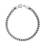 Sterling Silver Gunmetal Finish Franco Link Bracelet (4.60 mm), view 3