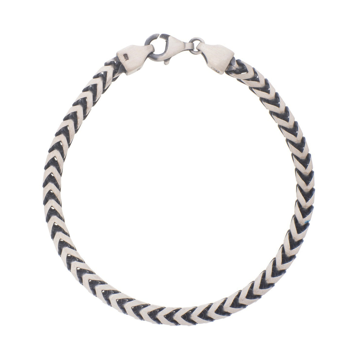 Sterling Silver Gunmetal Finish Franco Link Bracelet (4.60 mm), view 3