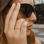 14K Yellow Gold Oval Links Stackable Ring, view 3