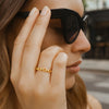 14K Yellow Gold Oval Links Stackable Ring, view 3