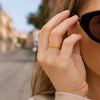 14K Yellow Gold Oval Links Stackable Ring, view 4