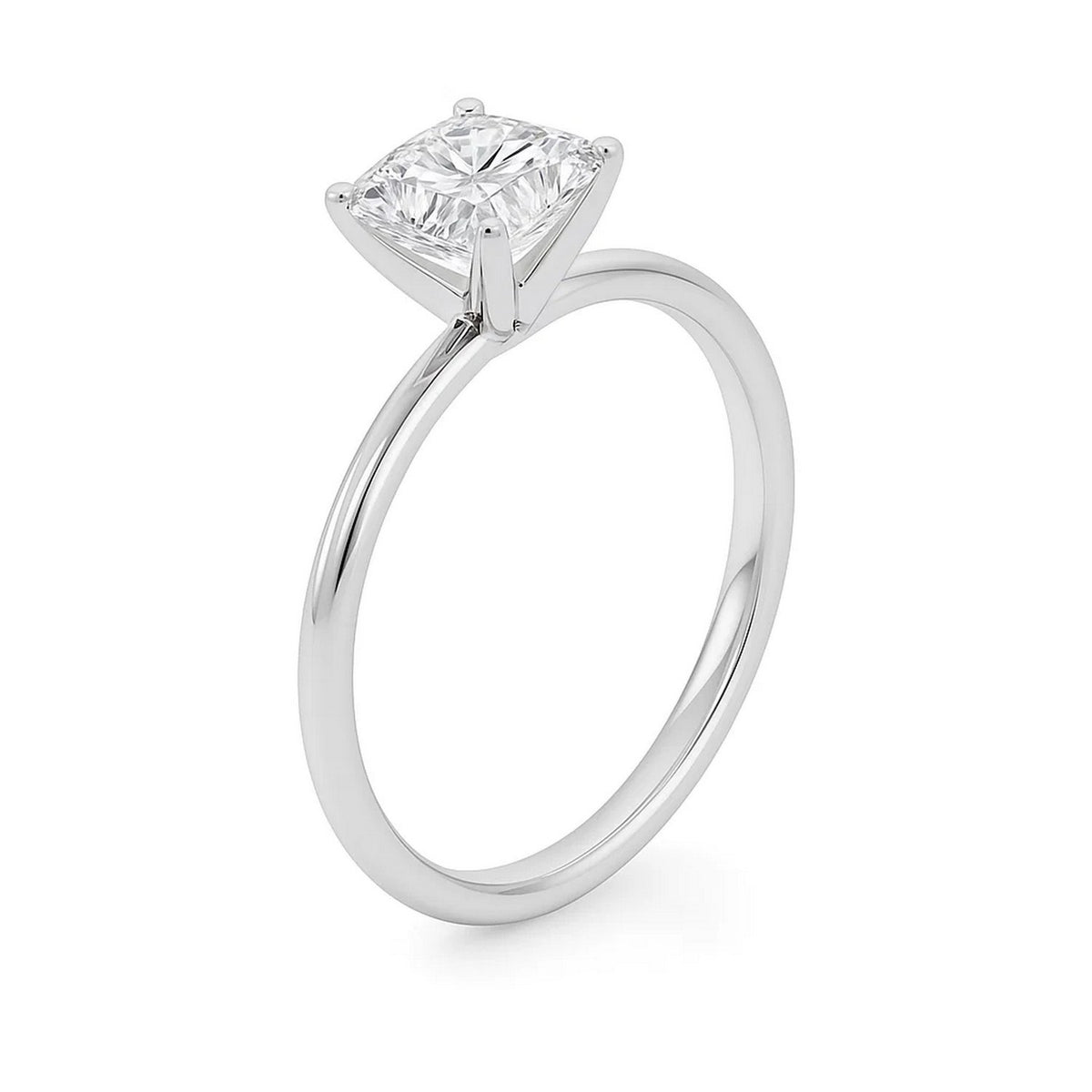 2 Carat Princess Lab Grown IGI G/VS1 Diamond Solitaire Ring in 10K White Gold, view 2