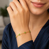 14K Yellow Gold Peridot Station Bracelet, view 3