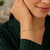 14K Yellow Gold Peridot Station Bracelet, view 4