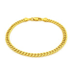 10K Yellow Gold Miami Cuban Semi Solid Bracelet (4.50 mm), view 3