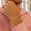 10k Yellow Gold Miami Cuban Semi Solid Bracelet (4.50 mm), view 4