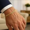 10k Yellow Gold Miami Cuban Semi Solid Bracelet (4.50 mm), view 6