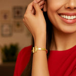 14K Yellow Gold High Polish Bar Cuff Bangle (6.00 mm), view 3