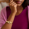 14k Yellow Gold High Polish Bar Cuff Bangle (6.00 mm), view 4