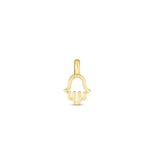 14K Yellow Gold Mini Hamsa Charm, view 2