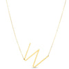 14K Yellow Gold Yours Truly Large Initial W Necklace