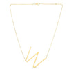 14K Yellow Gold Yours Truly Large Initial W Necklace, view 2