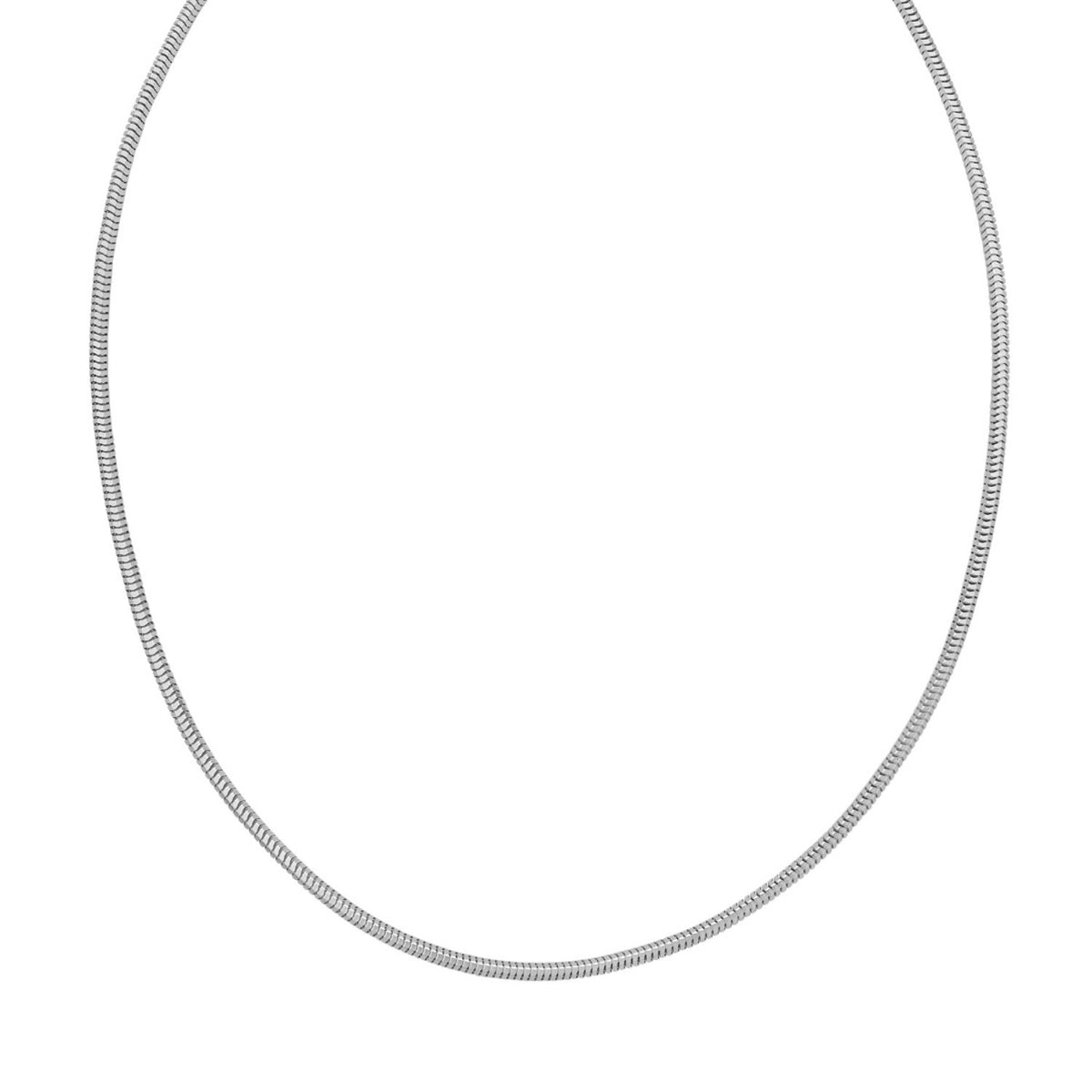 Sterling Silver Rhodium Plated Octagonal Snake Chain (2.40 mm), view 2