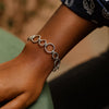 Sterling Silver Rhodium Plated Round Link Bracelet, view 6