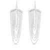 Sterling Silver Multi Strand Chain Drop Chandelier Earrings