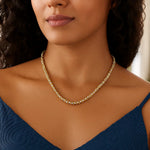Two Tone Pallina Bead Necklace in 14K Gold, view 3