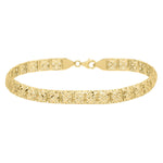 10K Yellow Gold Diamond Cut Square Link Bracelet, view 3