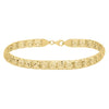 10K Yellow Gold Diamond Cut Square Link Bracelet, view 3