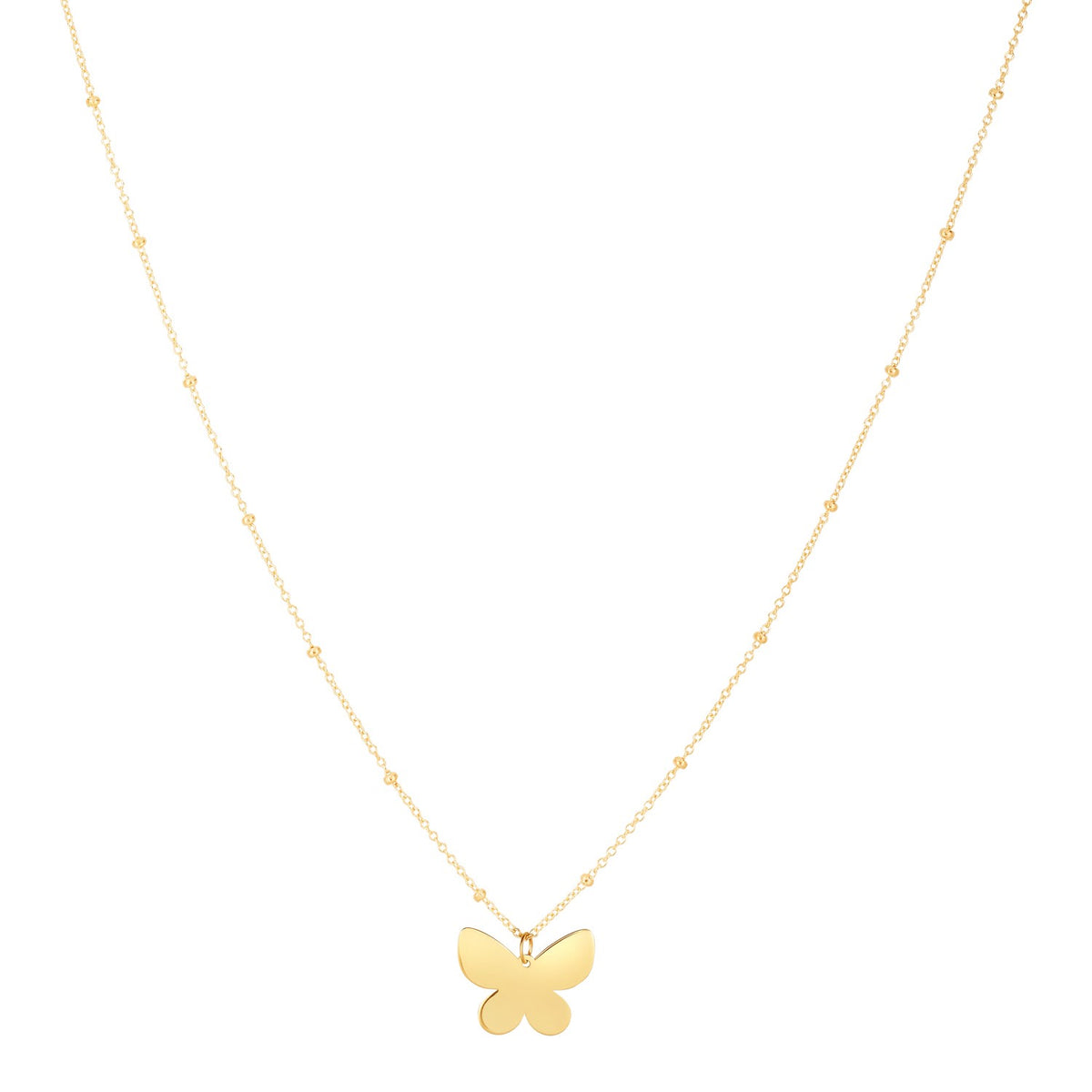 14K Yellow Gold Papillon Butterfly Necklace