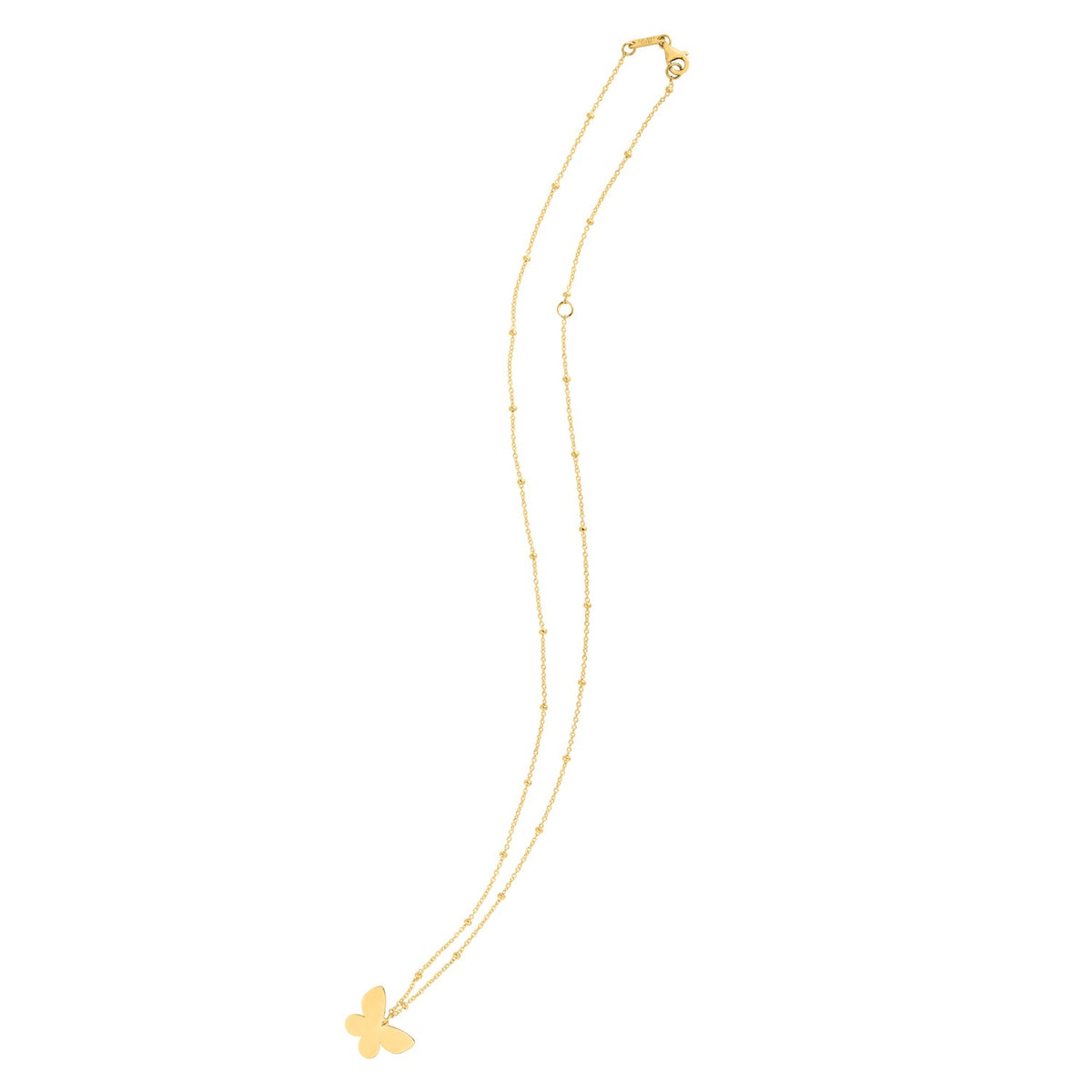 14K Yellow Gold Papillon Butterfly Necklace, view 3