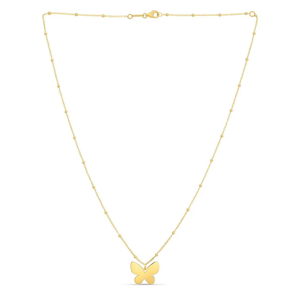 14K Yellow Gold Papillon Butterfly Necklace, view 6