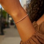 14K Rose Gold Diamond Cut Stack Bangle Bracelet (1.80 mm), view 4