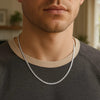 Sterling Silver Rhodium Plated Herringbone Chain (3.30 mm), view 8