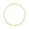 Two Tone Bar and Bead Bracelet in 14K Gold (1.70 mm), view 2