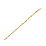 10K Yellow Gold Singapore Anklet 2.2mm