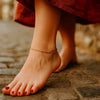 10k Yellow Gold Singapore Anklet 2.2mm, view 4