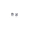 14k White Gold White Cubic Zirconia Stud Earrings(2mm)