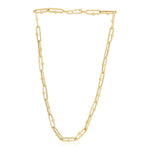 14K Yellow Gold High Polish Elongated Paperclip Jax Link Necklace, view 2