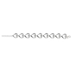 Sterling Silver Rhodium Plated Puffed Hearts Bracelet, view 2