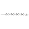 Sterling Silver Rhodium Plated Puffed Hearts Bracelet, view 2