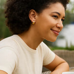 Puffed Up Graduated Hoop Earrings in 14K Yellow Gold, view 2