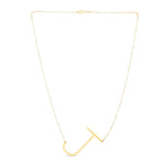 14K Yellow Gold Yours Truly Large Initial J Necklace, view 2