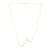 14K Yellow Gold Yours Truly Large Initial J Necklace, view 2