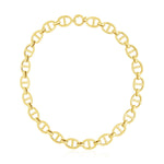 14K Yellow Gold High Polish Oval Mariner Link Necklace (13.80 mm)