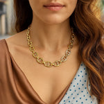 14K Yellow Gold High Polish Oval Mariner Link Necklace (13.80 mm), view 2