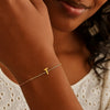 14K Yellow Gold Mini Initial T Bracelet, view 4