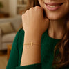 14K Yellow Gold Mini Initial T Bracelet, view 5