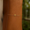 14K Yellow Gold Mini Initial T Bracelet, view 6
