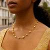 14K Yellow Gold Polished and Satin Pebble Necklace, view 4