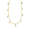 14K Yellow Gold Turquoise And MOP Inlay Station Necklace