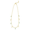 14K Yellow Gold Turquoise And MOP Inlay Station Necklace, view 2